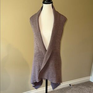Urban Behavior Vest Poncho Lagenlook Mauve Wool Blend Knit Women’s Size S